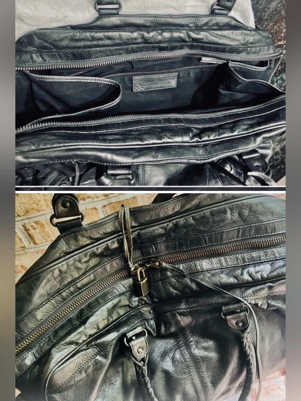Balenciaga 2010 Men’s Blackened Olive Motorcycle Weekend/Duffle Bag/Read/🤩Rare😉